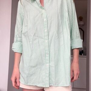 Croft & Barrow Mint Striped Button up shirt
